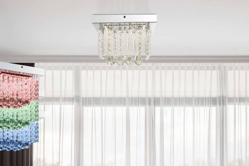Vierkante plafondlamp chroom kristalhangers Globo Mathilda - Afbeelding 4