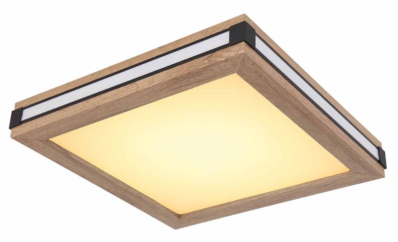 Vierkante witte landelijke plafondlamp Globo Carla - Afbeelding 4
