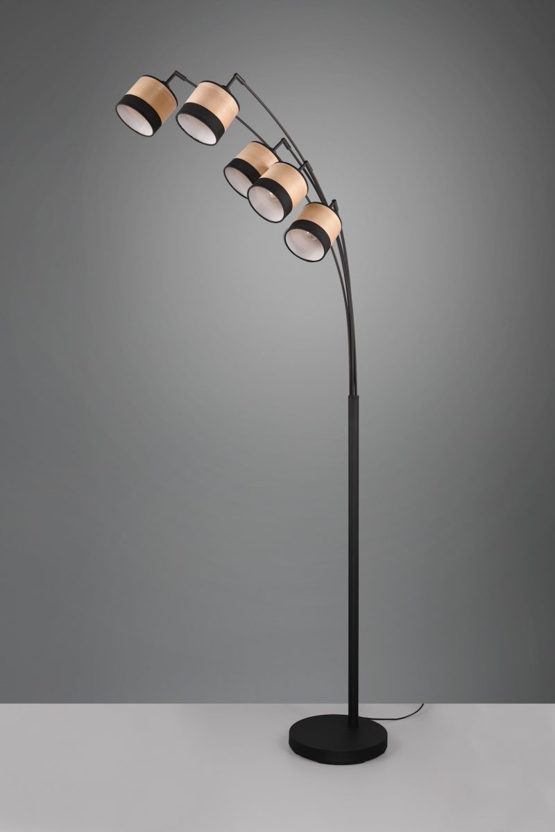 Vintage bruine vloerlamp vijf lichtpunten Bolzano - Afbeelding 2