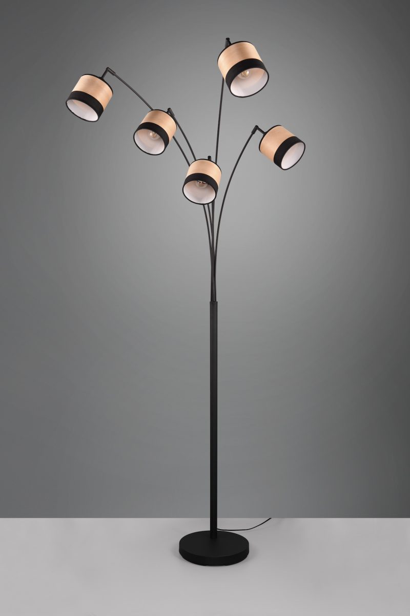 Vintage bruine vloerlamp vijf lichtpunten Bolzano - Afbeelding 3