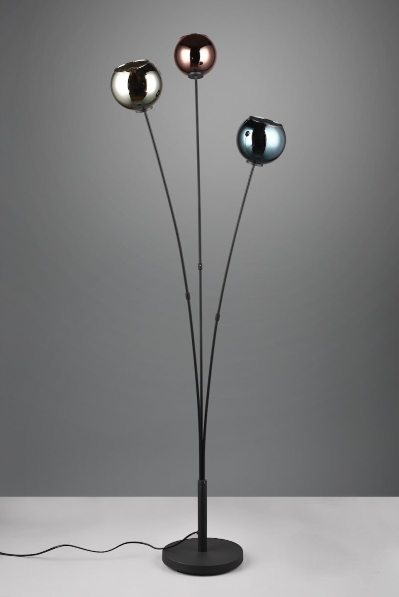 Vintage vloerlamp rookglas meerkleurig Sheldon - Afbeelding 2