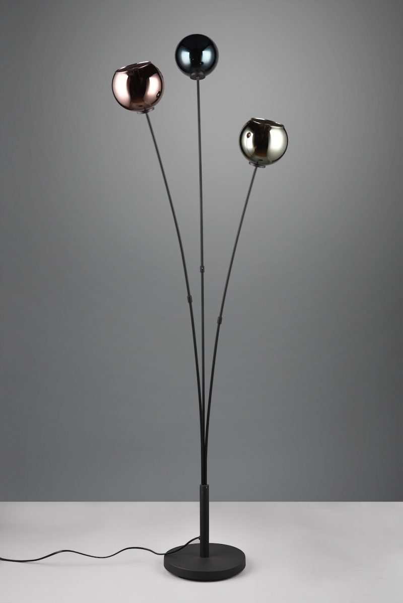 Vintage vloerlamp rookglas meerkleurig Sheldon - Afbeelding 3