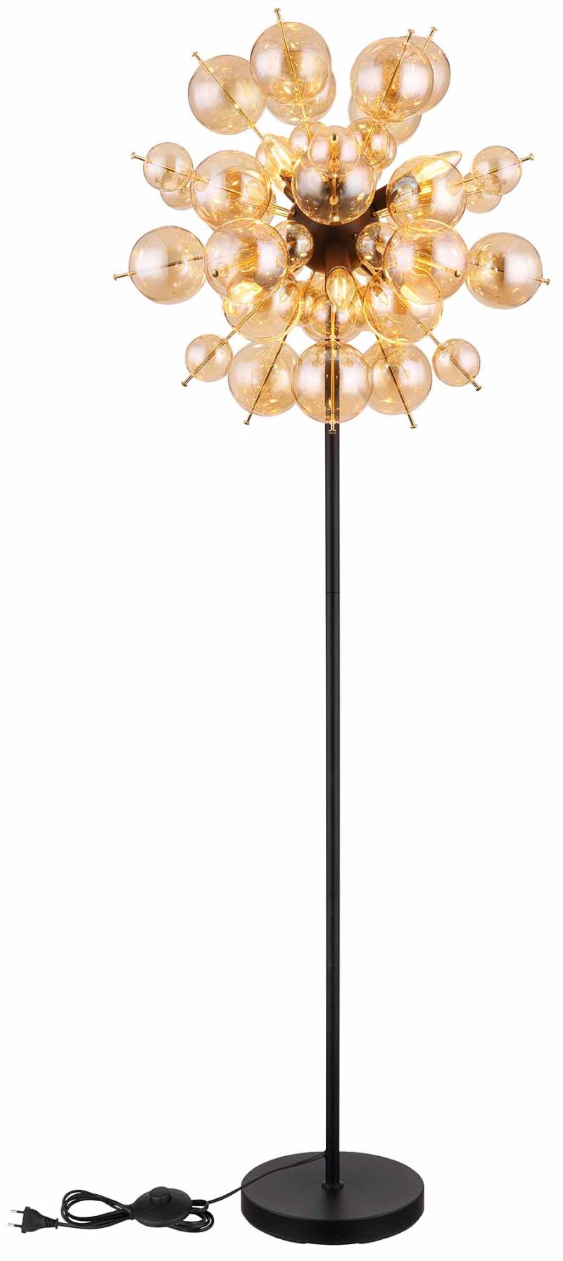 Vloerlamp art deco zwart metaal Globo Udo - Afbeelding 4