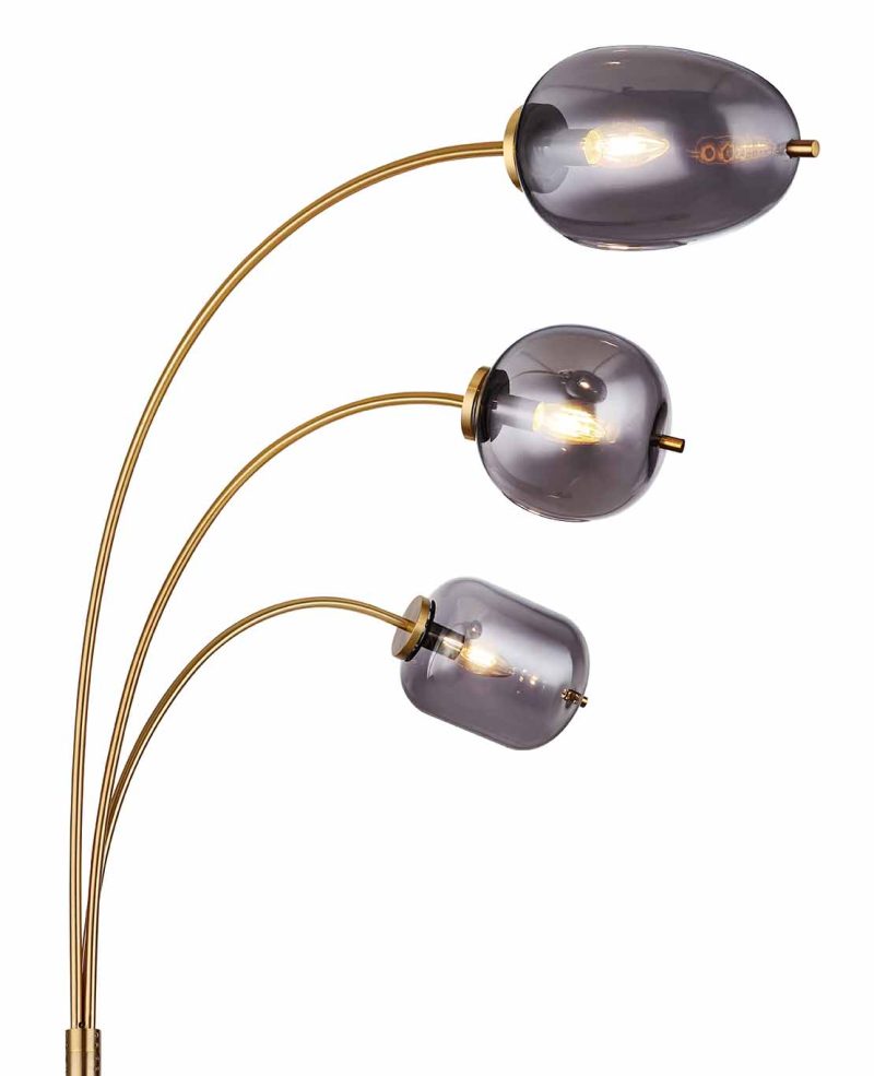 Vloerlamp metaal messing klassiek Globo Blacky i - Afbeelding 2