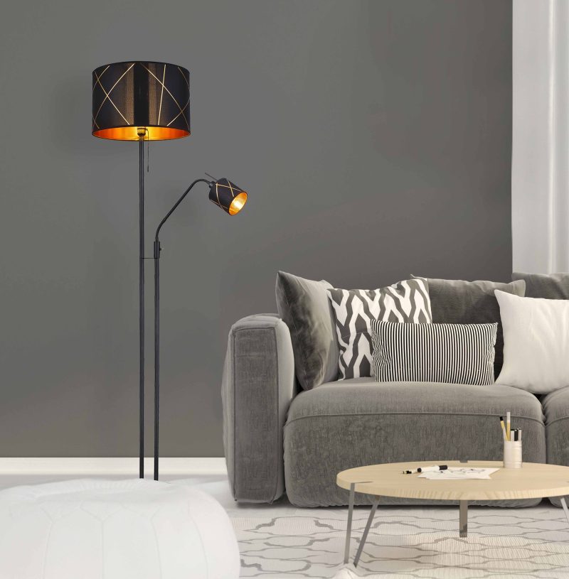 Vloerlamp retro zwart metaal Globo Bemmo - Afbeelding 5