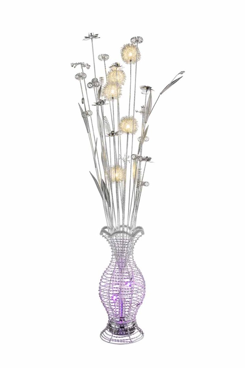 Vloerlamp zilver klassiek aluminium Globo Anton - Afbeelding 2