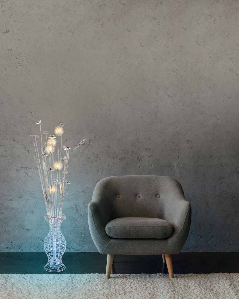 Vloerlamp zilver klassiek aluminium Globo Anton - Afbeelding 3