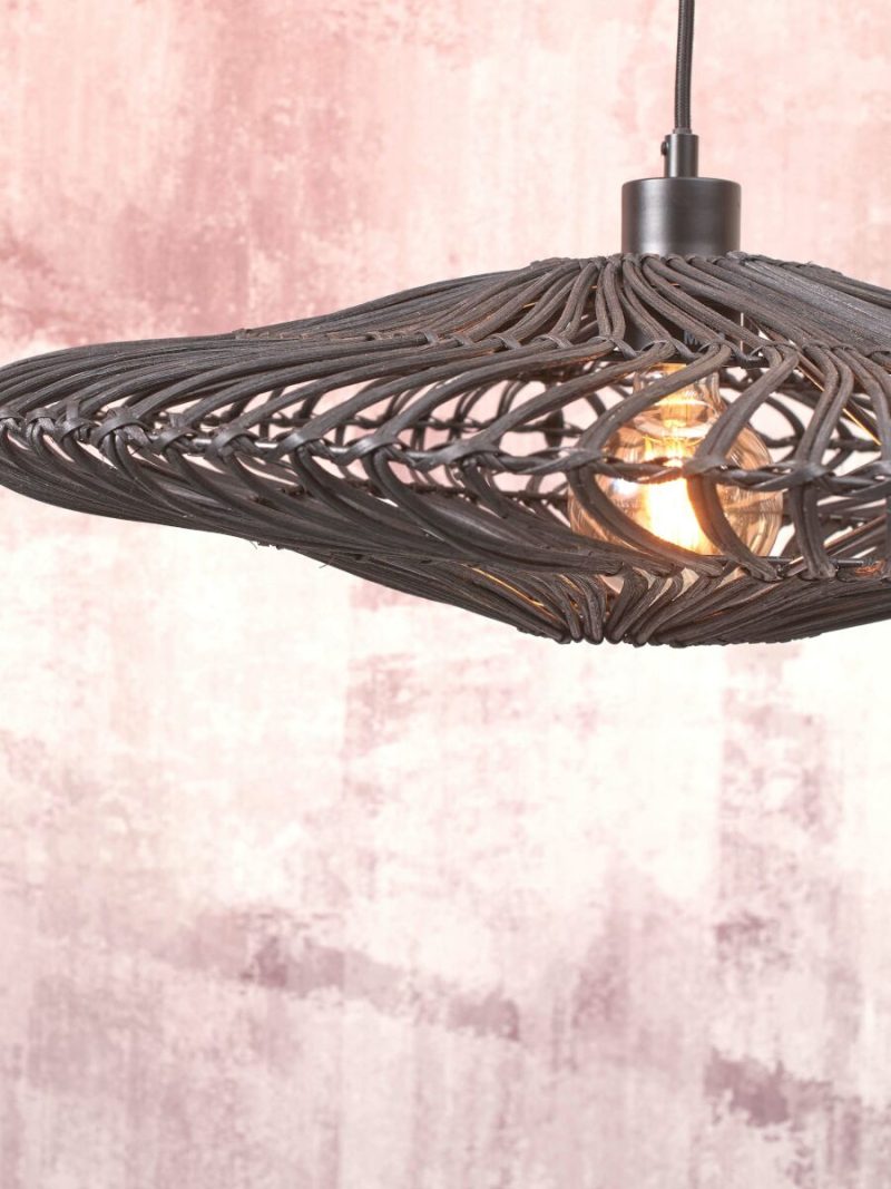 Vloerlamp zwart-rotan rond bohemian GOOD&MOJO Zanzibar - Afbeelding 6