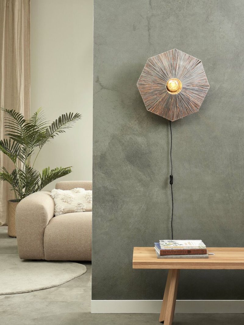 Wandlamp achthoek grijs raffia GOOD&MOJO Panama - Afbeelding 5