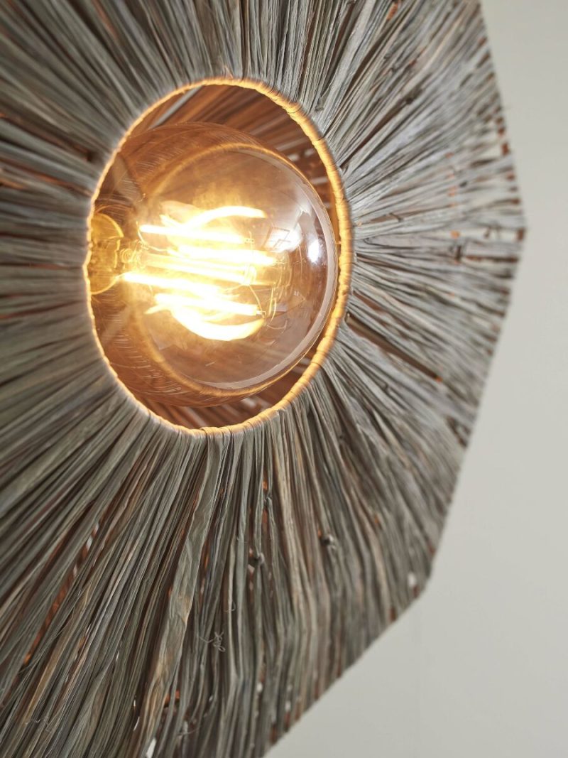Wandlamp achthoek grijs raffia GOOD&MOJO Panama - Afbeelding 8