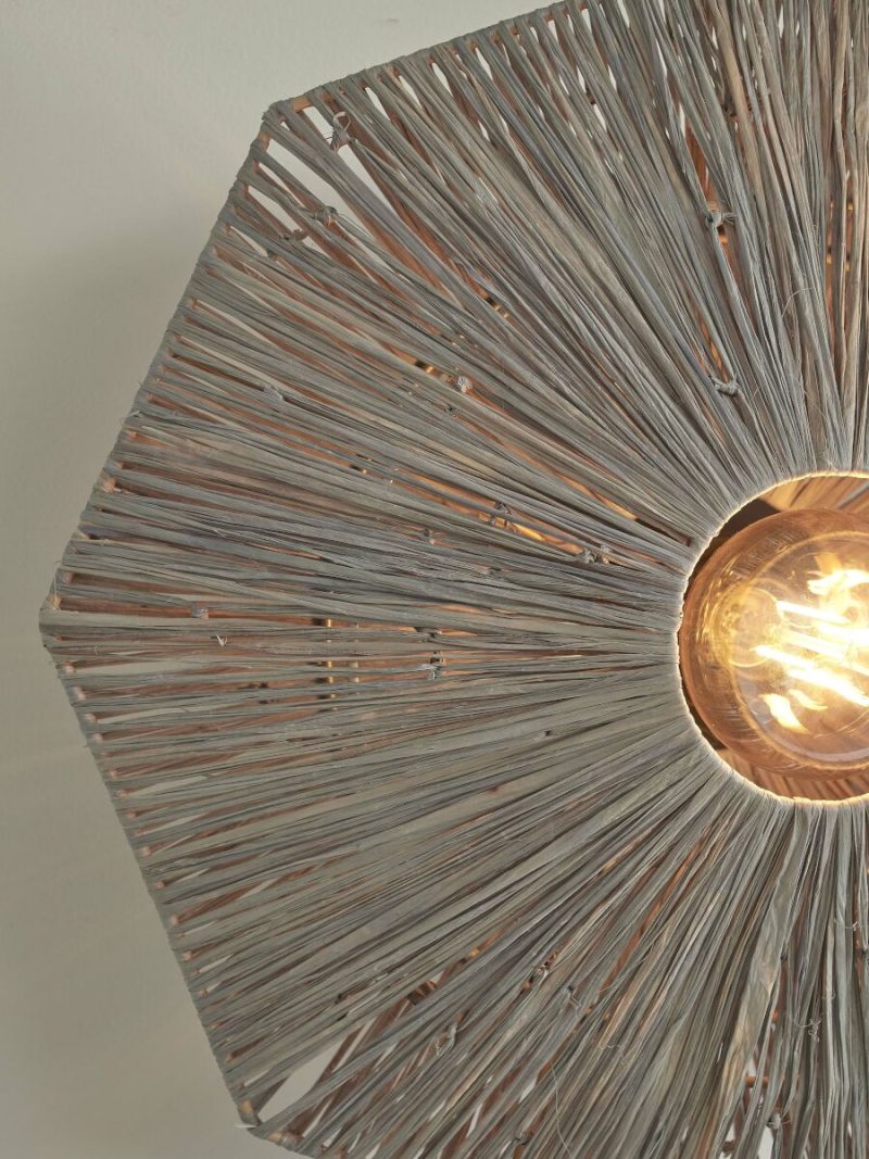 Wandlamp achthoek grijs raffia GOOD&MOJO Panama - Afbeelding 10