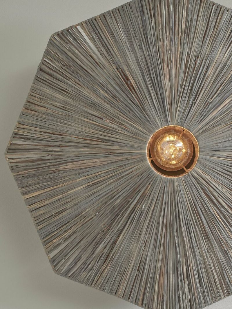 Wandlamp grijs raffia achthoek L GOOD&MOJO Panama - Afbeelding 6