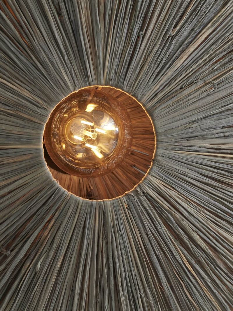 Wandlamp grijs raffia achthoek L GOOD&MOJO Panama - Afbeelding 7