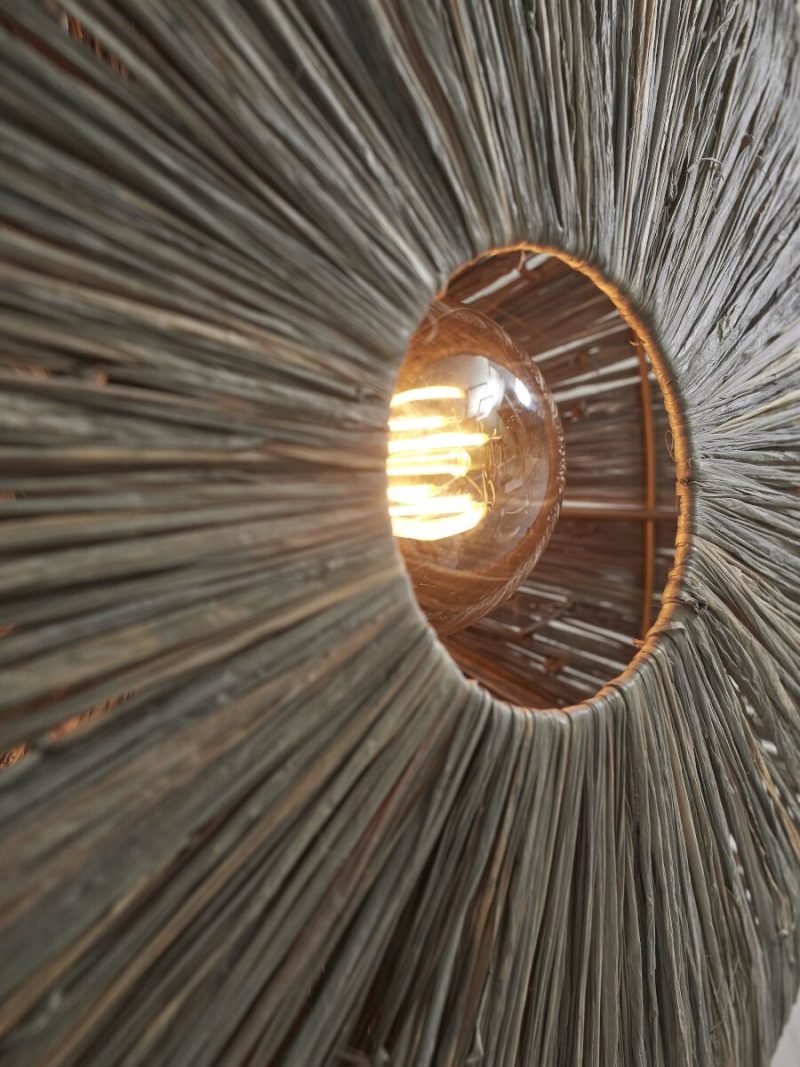 Wandlamp grijs raffia achthoek L GOOD&MOJO Panama - Afbeelding 8