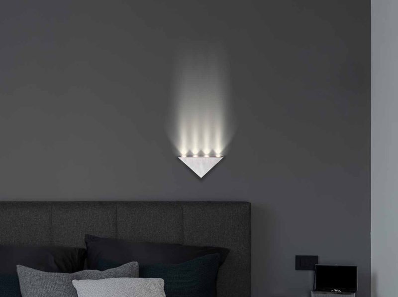 Wandlamp mat staal driehoekig L Globo Gordon - Afbeelding 2