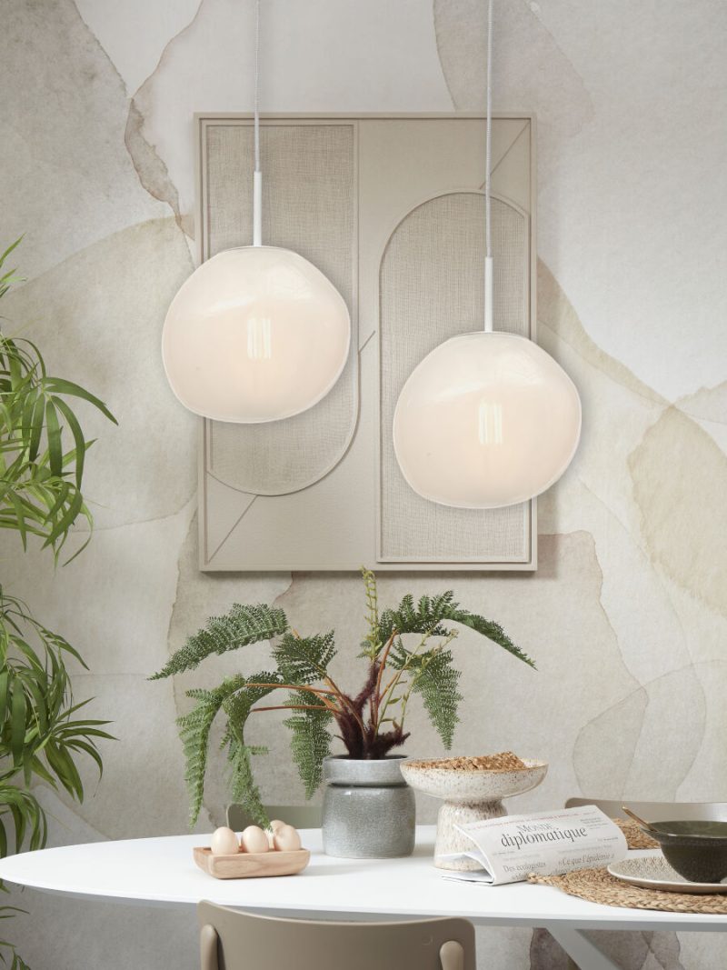 Witte glazen hanglamp metaal modern It's About RoMi Helsinki - Afbeelding 5