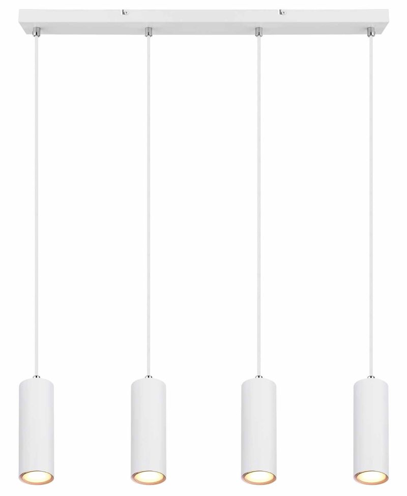 Witte hanglamp 4-spots Globo Robby - Afbeelding 2