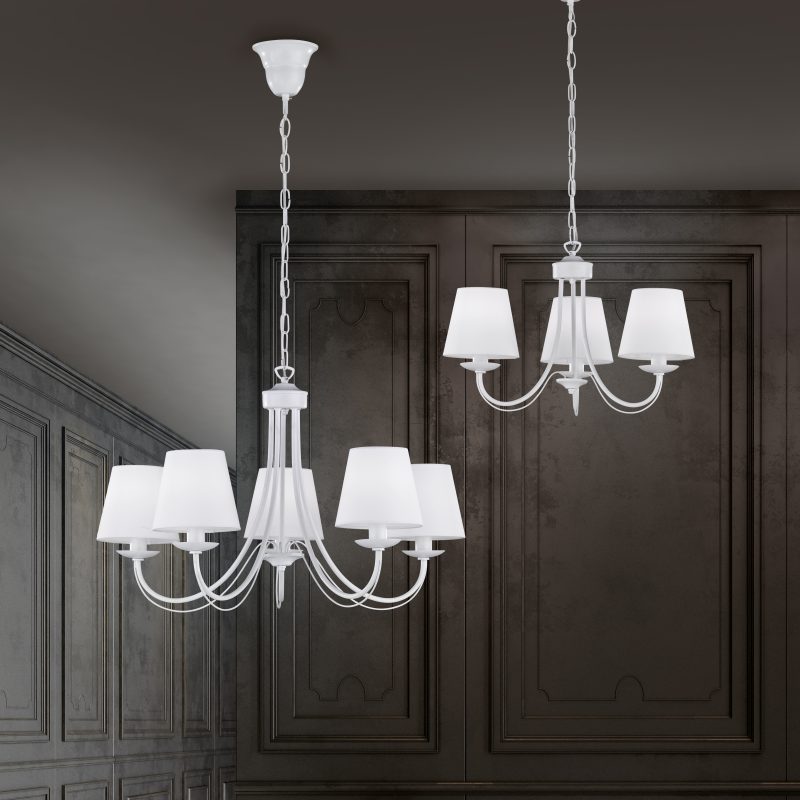 Witte hanglamp ketting 3-kaps Cortez - Afbeelding 2