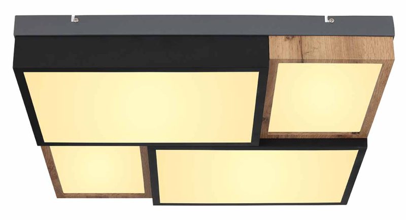 Witte houten moderne plafondlamp Globo Gundi - Afbeelding 2