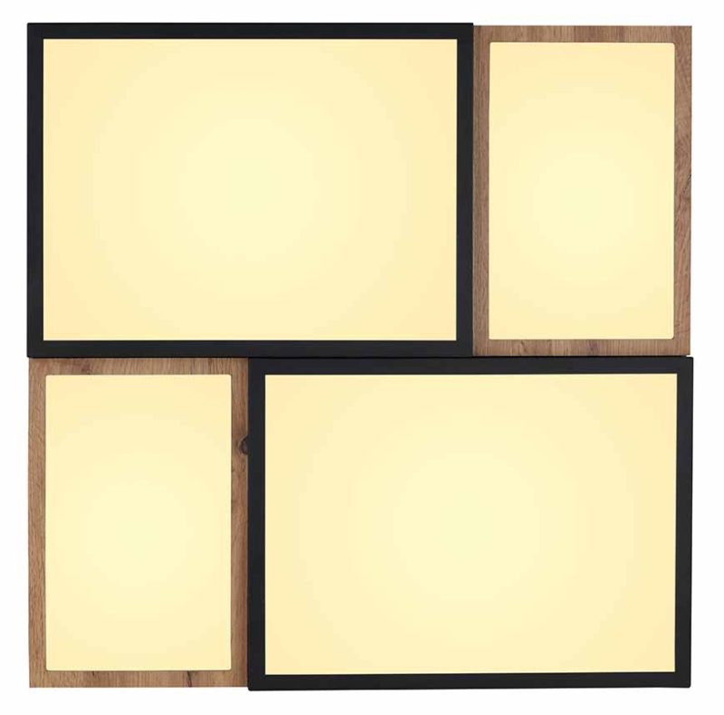 Witte houten moderne plafondlamp Globo Gundi - Afbeelding 3