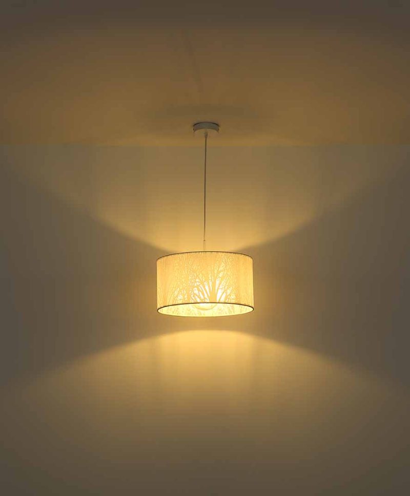 Witte klassieke hanglamp rond Globo Pinni - Afbeelding 3