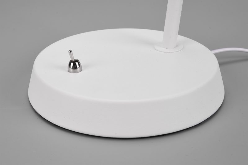Witte metalen industriële tafellamp trechterkap Enzo - Afbeelding 2