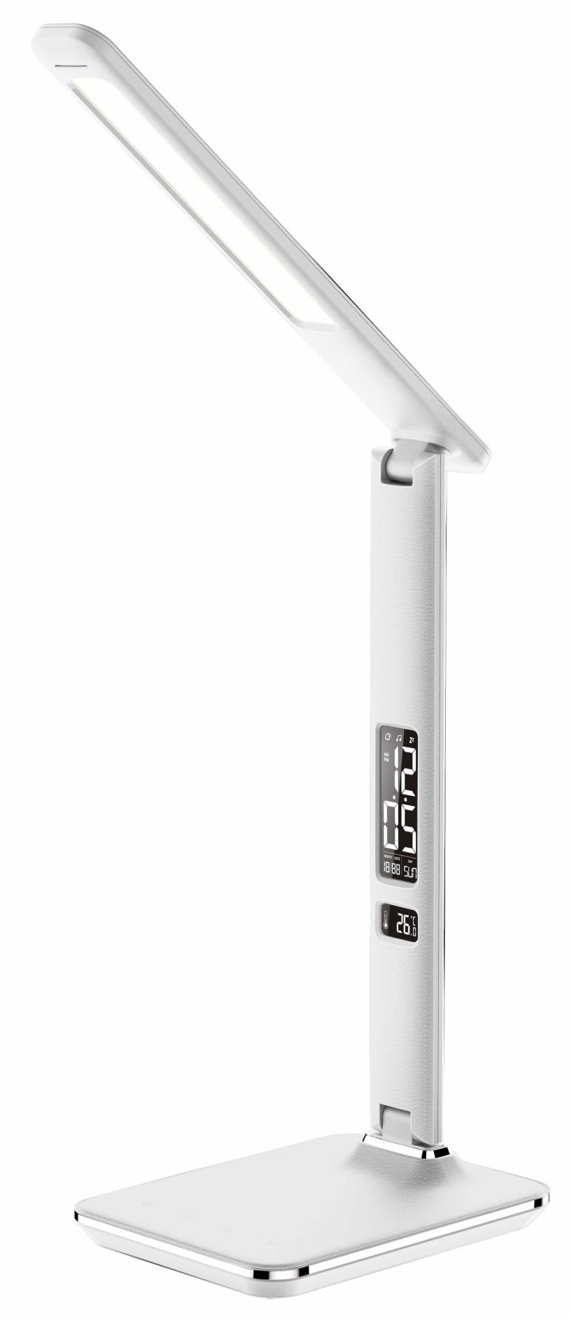 Witte tafellamp info-display leerlook Globo Tanna - Afbeelding 3