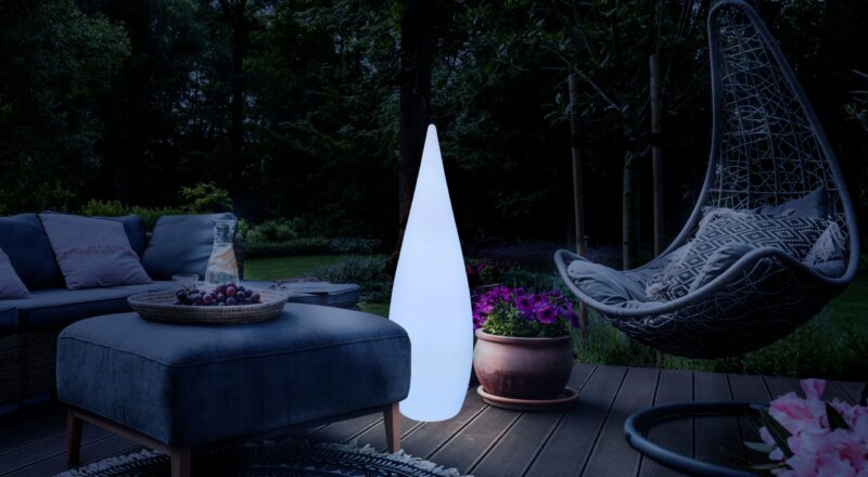 Witte trendy plastic buitenlamp Globo Gunther - Afbeelding 4
