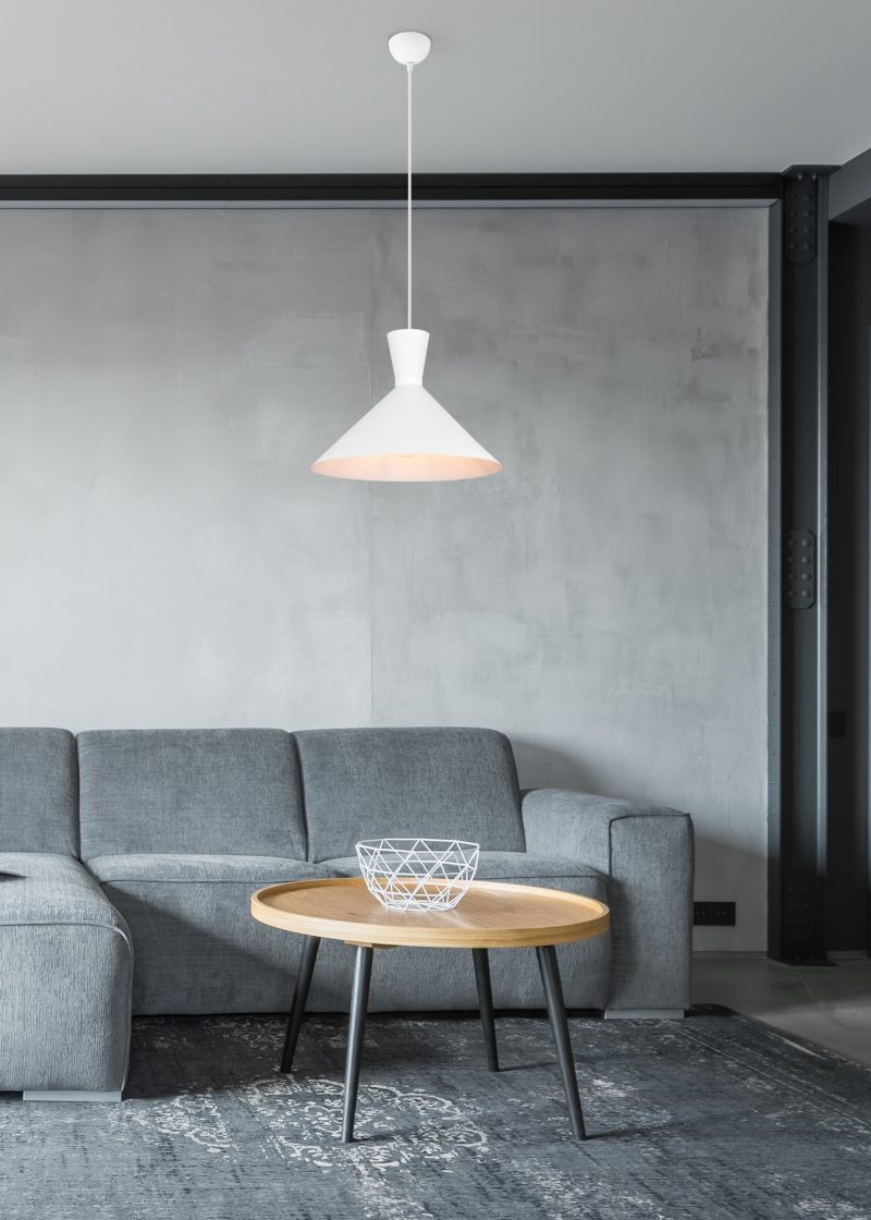 Witte veelvormige minimalistische design hanglamp Enzo - Afbeelding 5