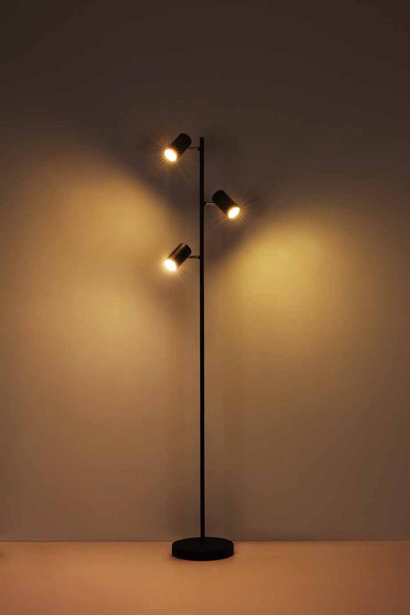 Witte vloerlamp 3-spotspaal Globo Robby - Afbeelding 4