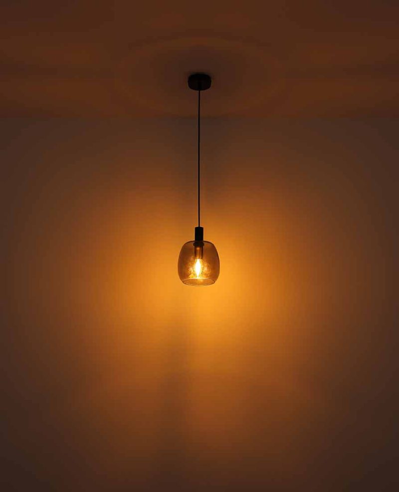 Zwart glas moderne metalen hanglamp Globo Garri - Afbeelding 4