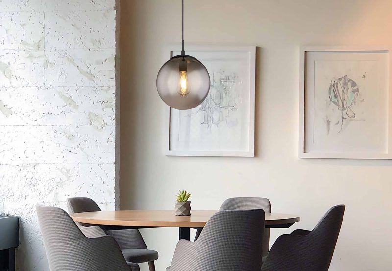 Zwart metalen bol moderne hanglamp Globo Blama - Afbeelding 3