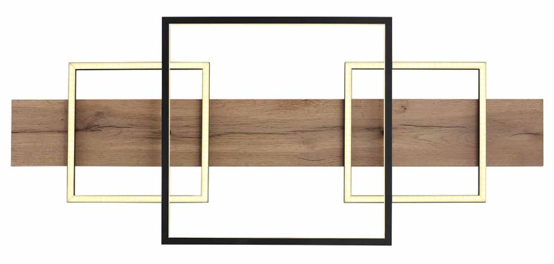 Zwart metalen houten moderne plafondlamp Globo Vanni - Afbeelding 3