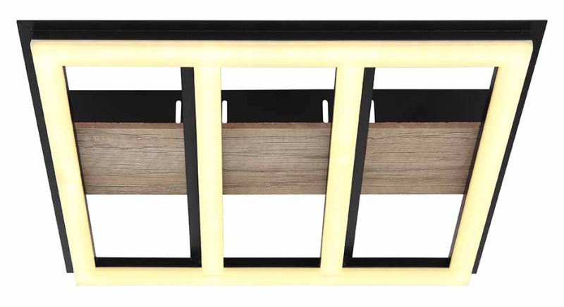 Zwart raster moderne plafondlamp Globo Froomy - Afbeelding 2