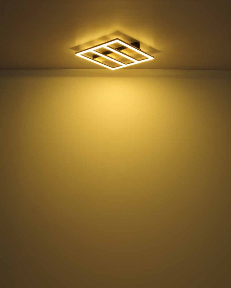 Zwart raster moderne plafondlamp Globo Froomy - Afbeelding 4