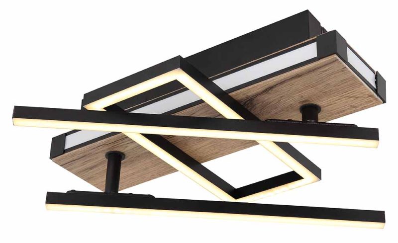 Zwart/bruine flexibele plafondlamp veelhoekig L Globo Colli - Afbeelding 4