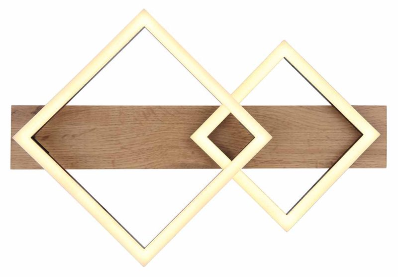 Zwart/bruine geometrische plafondlamp metaal/MDF Globo Beatrix - Afbeelding 3