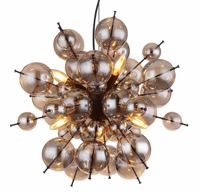 Zwarte art deco hanglamp metaal Globo Udo - Afbeelding 2