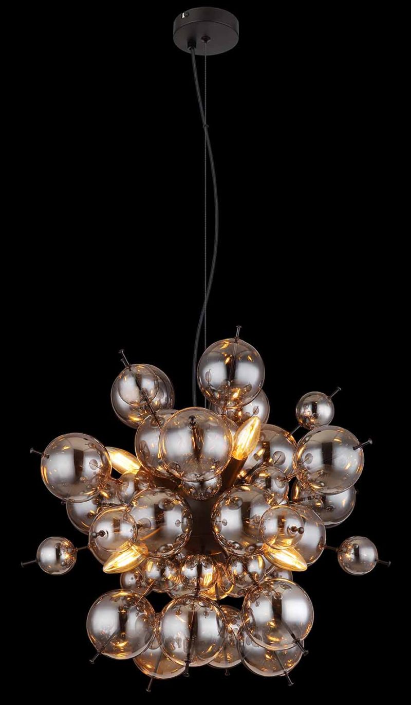Zwarte art deco hanglamp metaal Globo Udo - Afbeelding 3