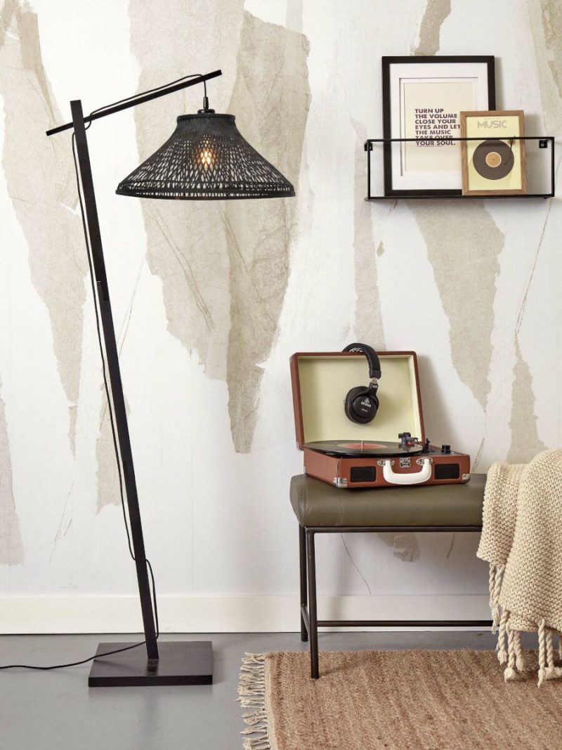 Zwarte bamboe bohemian vloerlamp GOOD&MOJO Tahiti - Afbeelding 5
