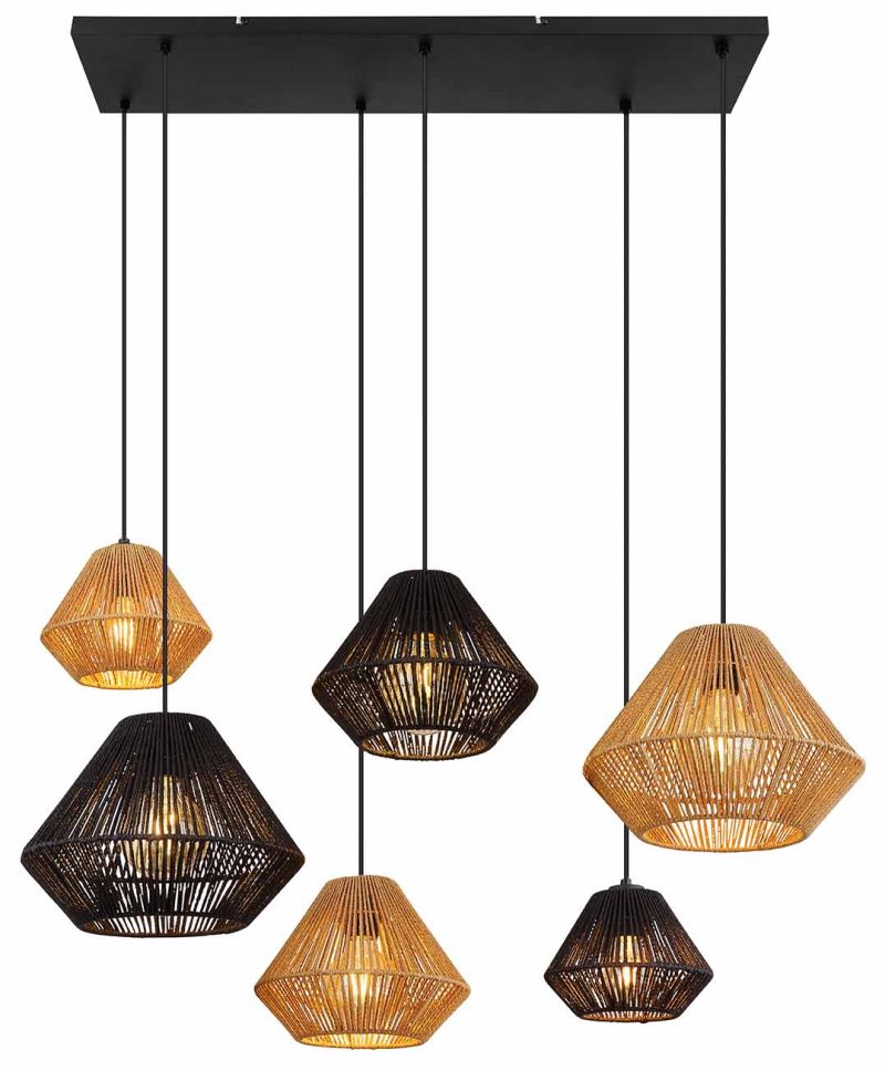 Zwarte Boheemse hanglamp metaal Globo Houdini - Afbeelding 2