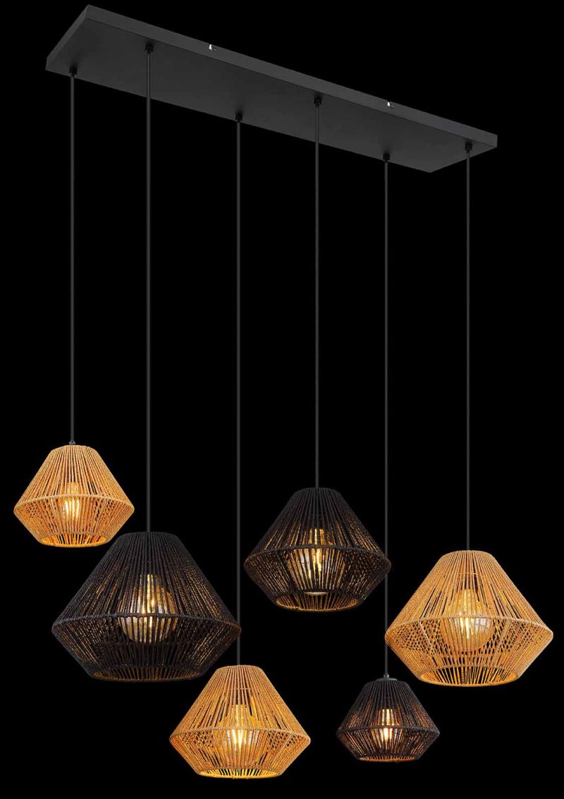 Zwarte Boheemse hanglamp metaal Globo Houdini - Afbeelding 4