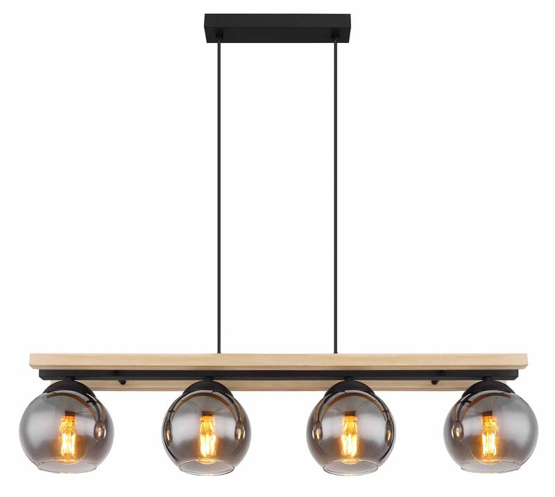 Zwarte bollen landelijke hanglamp Globo Conni - Afbeelding 2