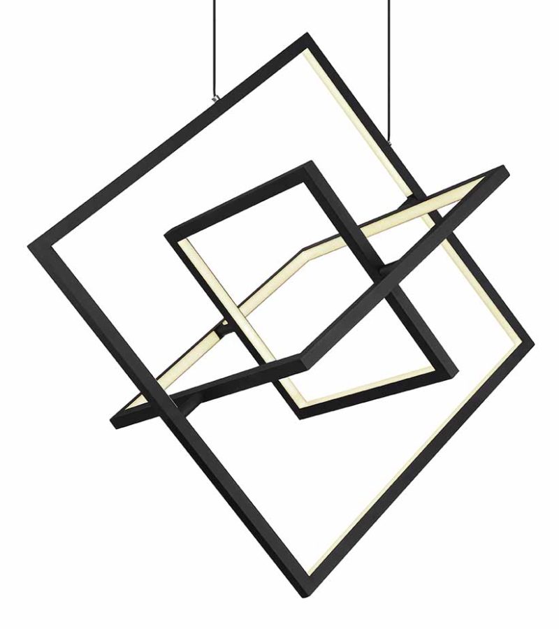 Zwarte design hanglamp vierkant-constructie Globo Wolfhard - Afbeelding 3