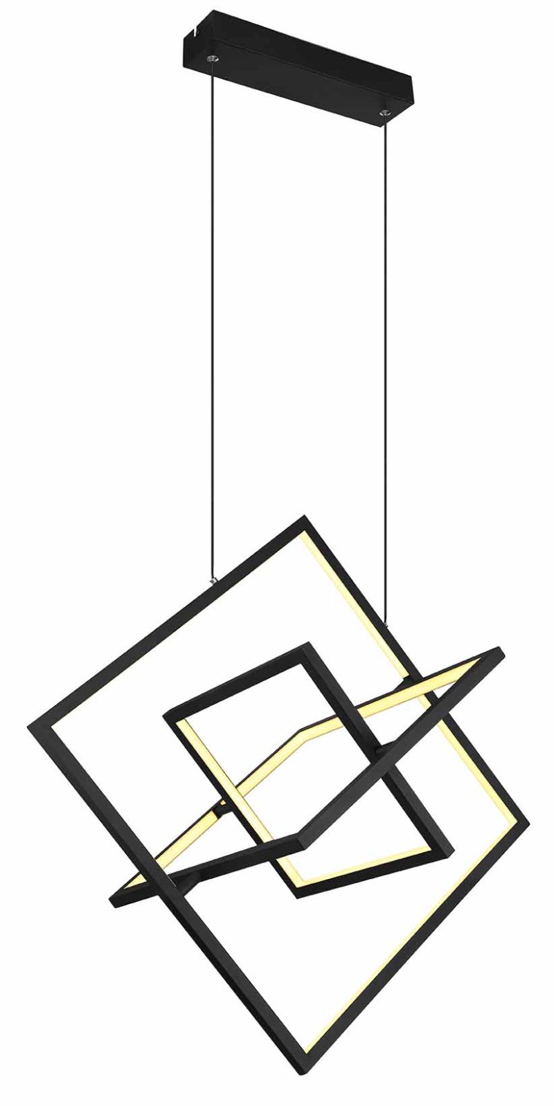 Zwarte design hanglamp vierkant-constructie Globo Wolfhard - Afbeelding 4