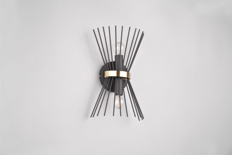 Zwarte filigraan 2-lichts up-down wandlamp  Rod - Afbeelding 2