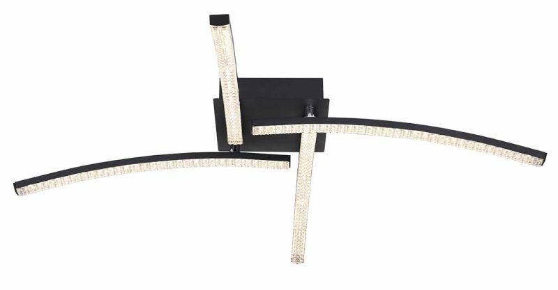 Zwarte geometrische plafondlamp metaal/kristallen Globo Jules - Afbeelding 2