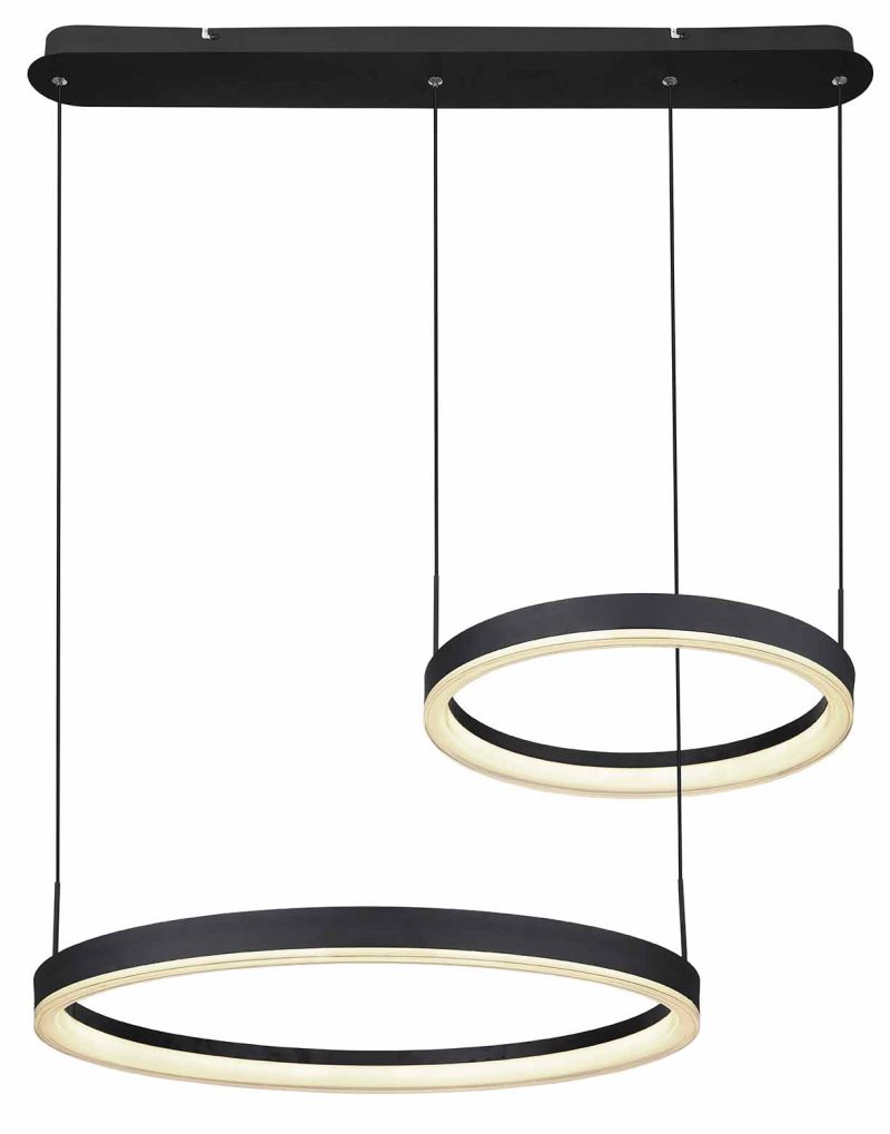 Zwarte hanglamp 2-ring L Globo Augusto - Afbeelding 2