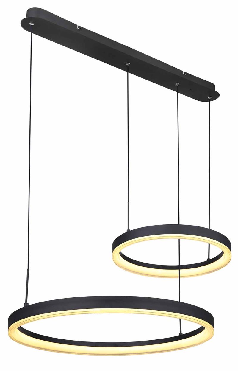 Zwarte hanglamp 2-ring L Globo Augusto - Afbeelding 4