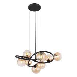 zwarte-hanglamp-8-amberglasbol-gedraaid-globo-hermi-i-56141-8h